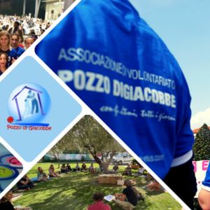 puzzle di immagini con volontari e operatori